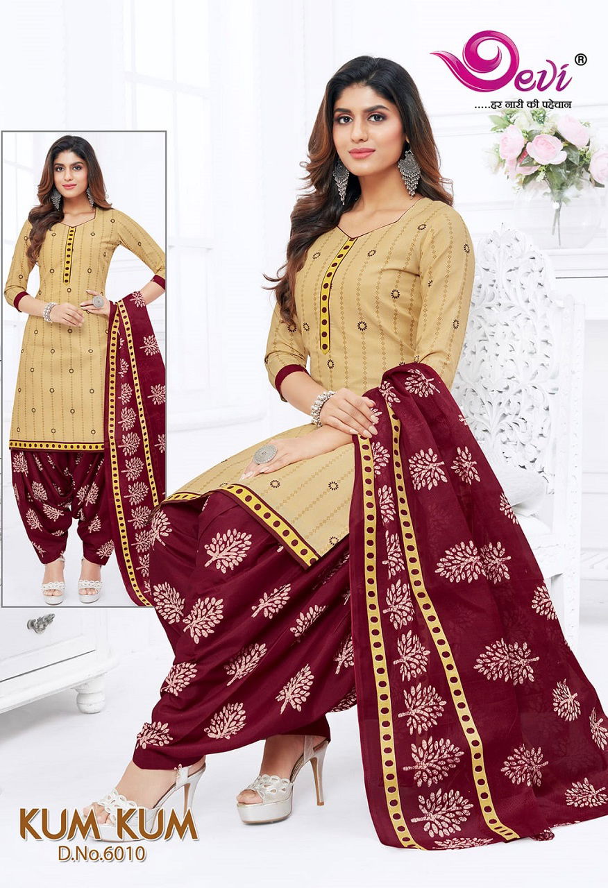 Devi Kum Kum Patiyala 6 Regular Wear Wholesale Readymade Cotton Dress
